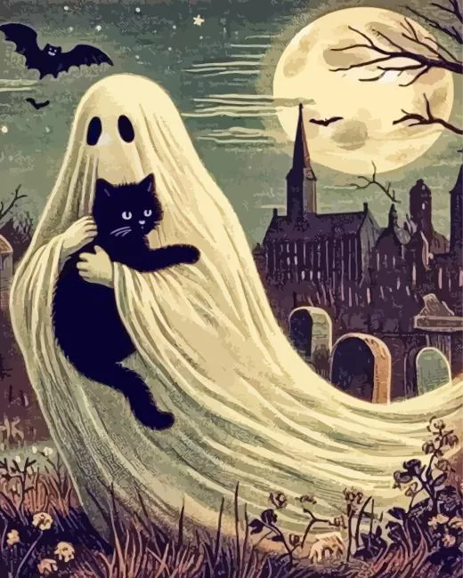 ghost and cat paint by number Ghost And Cat Paint By Numbers