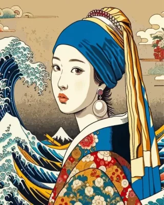 Lady And Big Wave Paint By Numbers