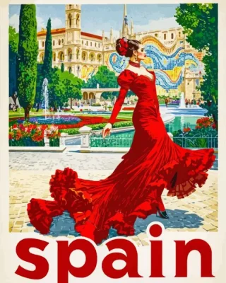 Spain Poster Paint By Numbers 