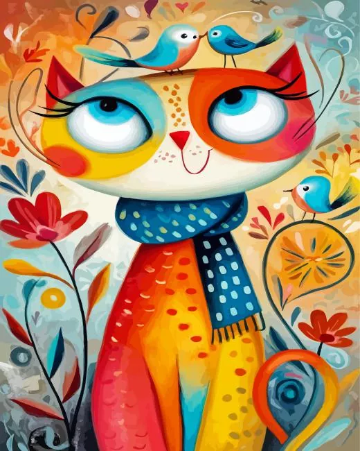 whimsical cat paint by numbers Whimsical Cat Paint By Numbers