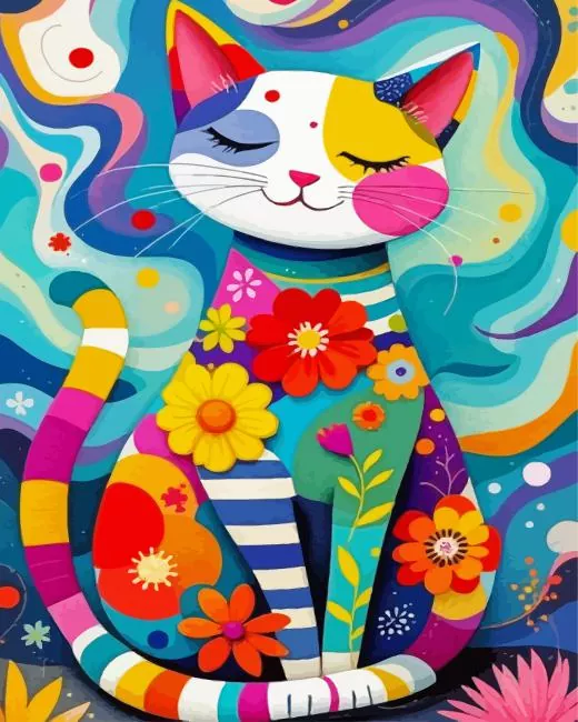 whimsical cat paint by numbers Whimsical Cat Paint By Numbers