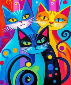 Whimsical Cats Paint By Numbers