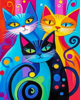 Whimsical Cats Paint By Numbers