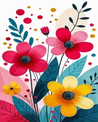 Whimsical Flowers Paint By Numbers 
