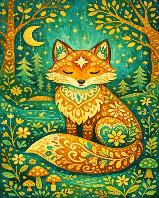 whimsical fox paint by number Whimsical Fox Paint By Numbers