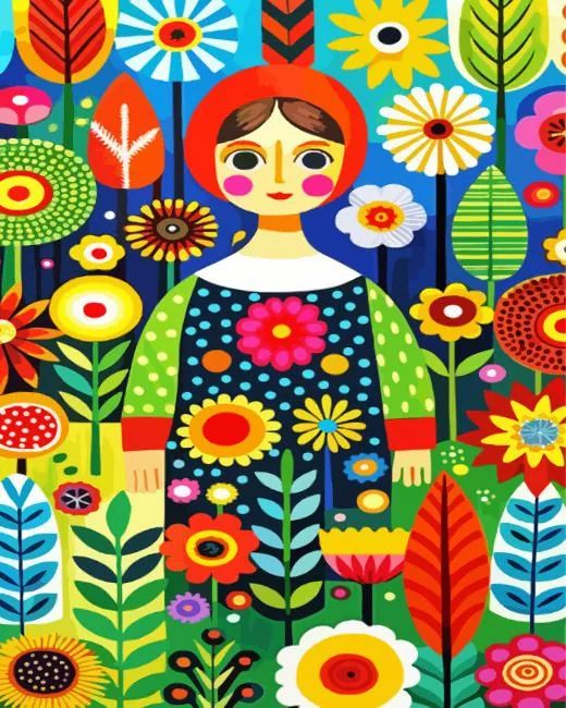 whimsical woman paint by number Whimsical Woman Paint By Numbers