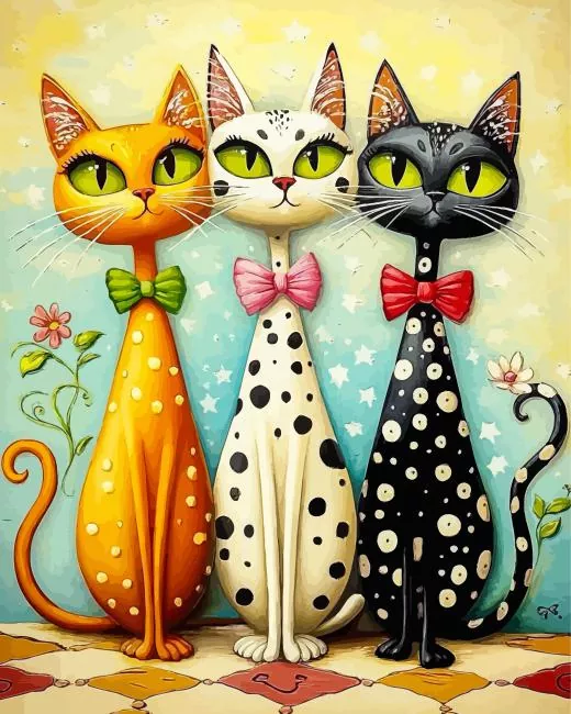 whismical cats paint by numbers Whimsical Cats Paint By Numbers