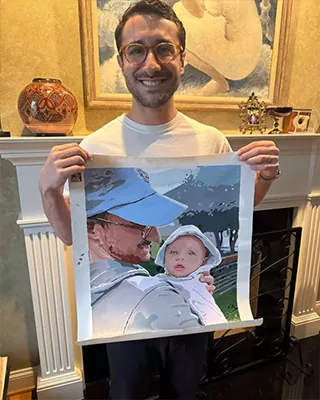 A meaningful parent child portrait brought to life on canvas