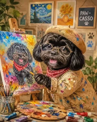 Artist Dog Paint By Numbers 