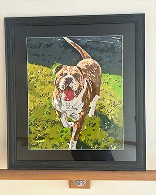 Beloved bulldog captured in a vibrant paint by numbers portrait