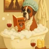 Boxer Taking A Bath Paint By Numbers