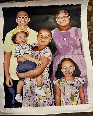 Celebrating family togetherness with a custom paint by numbers portrait