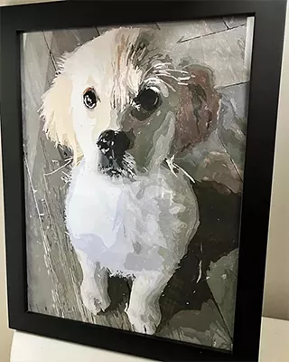 Favorite pet photo transformed into a timeless paint by numbers keepsake
