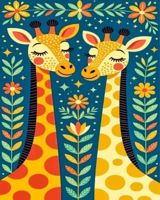 Giraffes Art Paint By Numbers 