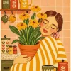 Girl And Flowers Art Paint By Numbers