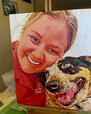 The special bond between a woman and her dog brought to life on canvas