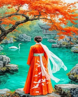 Asian Woman Art Paint By Numbers