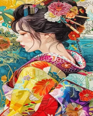 Asian Woman Art Paint By Numbers