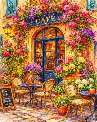 Aesthetic Cafe Paint By Numbers 