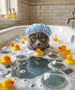 Cat Bathing Paint By Numbers