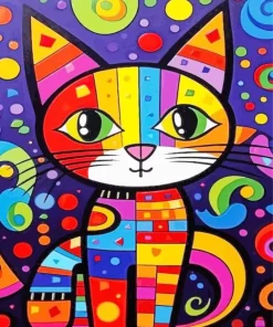 Colorful Cat Paint By Numbers