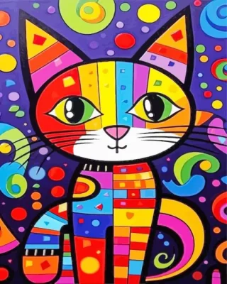 Colorful Cat Paint By Numbers