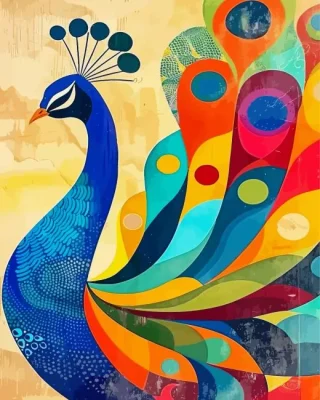 Colorful Peacock Paint By Numbers 