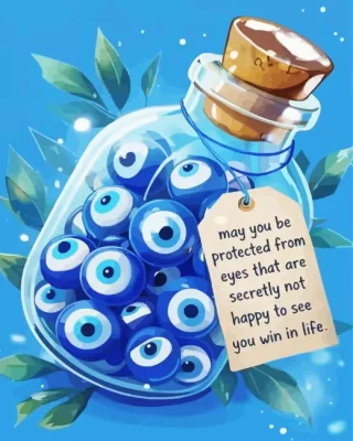 Evil Eyes Jar Paint By Numbers 