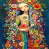 Floral Girl Art Paint By Numbers