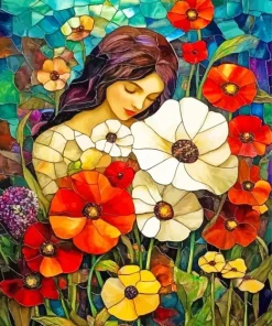 Floral Lady Art Paint By Numbers