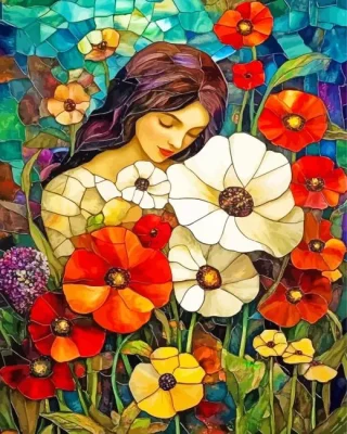 Floral Lady Art Paint By Numbers 