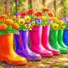 Flowers Boots Paint By Numbers