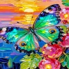 Green Butterfly Paint By Numbers