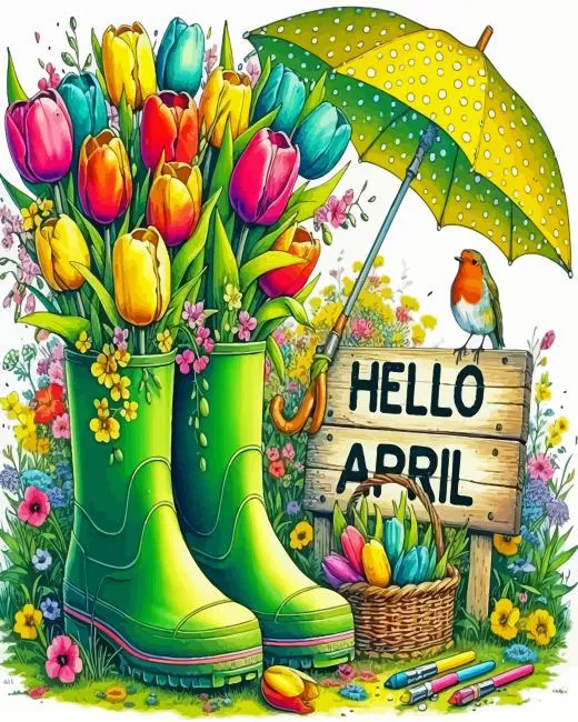 hello April paint by number Hello April Paint By Numbers