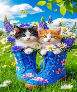 Shoes And Cats Paint By Numbers