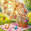 Umbrella And Flowers Paint By Numbers