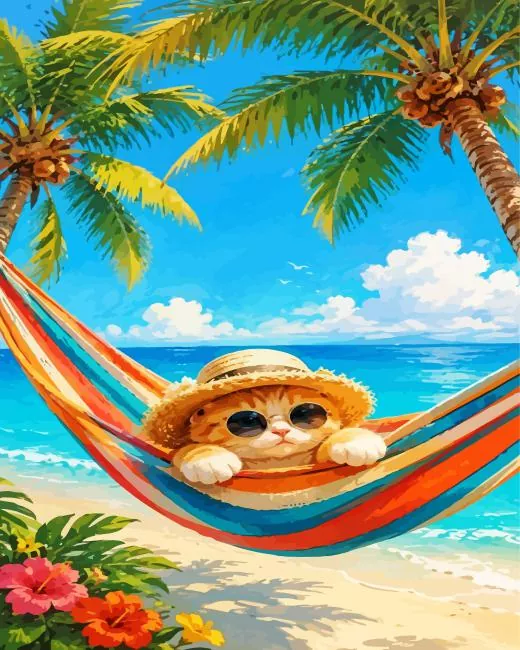 vacation cat paint by numbers Vacation Cat Paint By Numbers