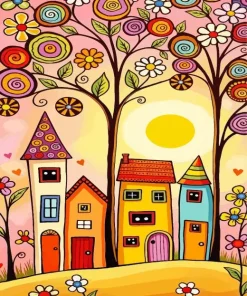 Whimsical Houses Paint By Numbers