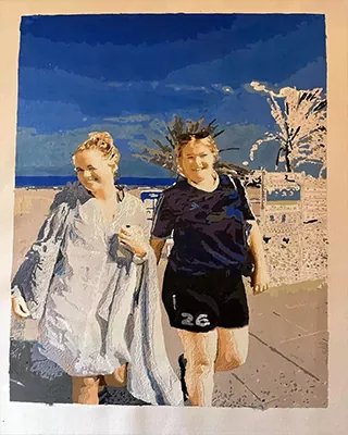 Beach day memories preserved in a personalized painting