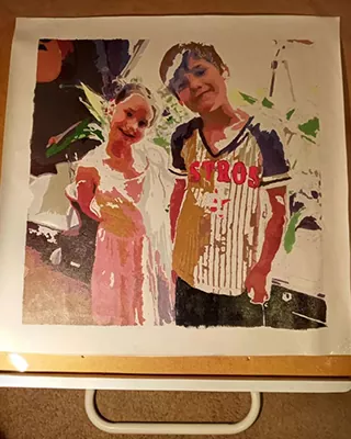 Favorite sibling photo transformed into a custom canvas