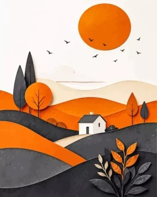 Minimalist Landscape Paint By Numbers