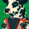 Musician Cow Paint By Numbers