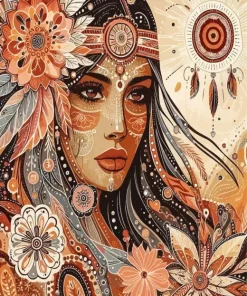 Native Lady Paint By Numbers