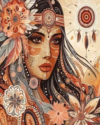 Native Lady Paint By Numbers 