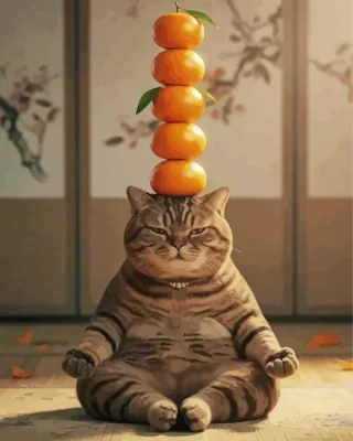 Cat Doing Yoga Paint By Numbers