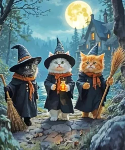 Cat Witches Paint By Numbers
