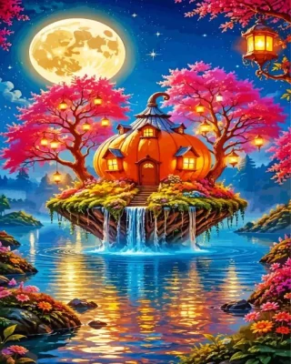 Pumpkin House Paint By Numbers 