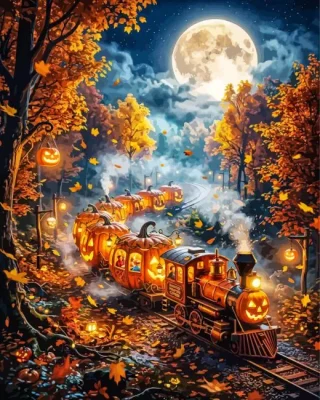 Pumpkin Tree Paint By Numbers 