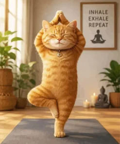 Cute Cat Doing Yoga Paint By Numbers