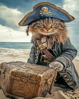 Pirate Cat Paint By Numbers